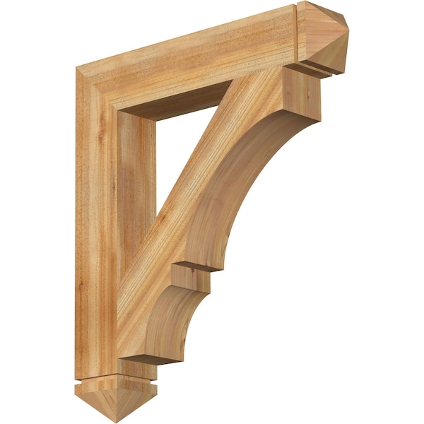Ekena Millwork Balboa Arts & Crafts Rough Sawn Bracket, Western Red Cedar, 6"W x 34"D x 38"H BKT06X34X38BOA03RWR - main